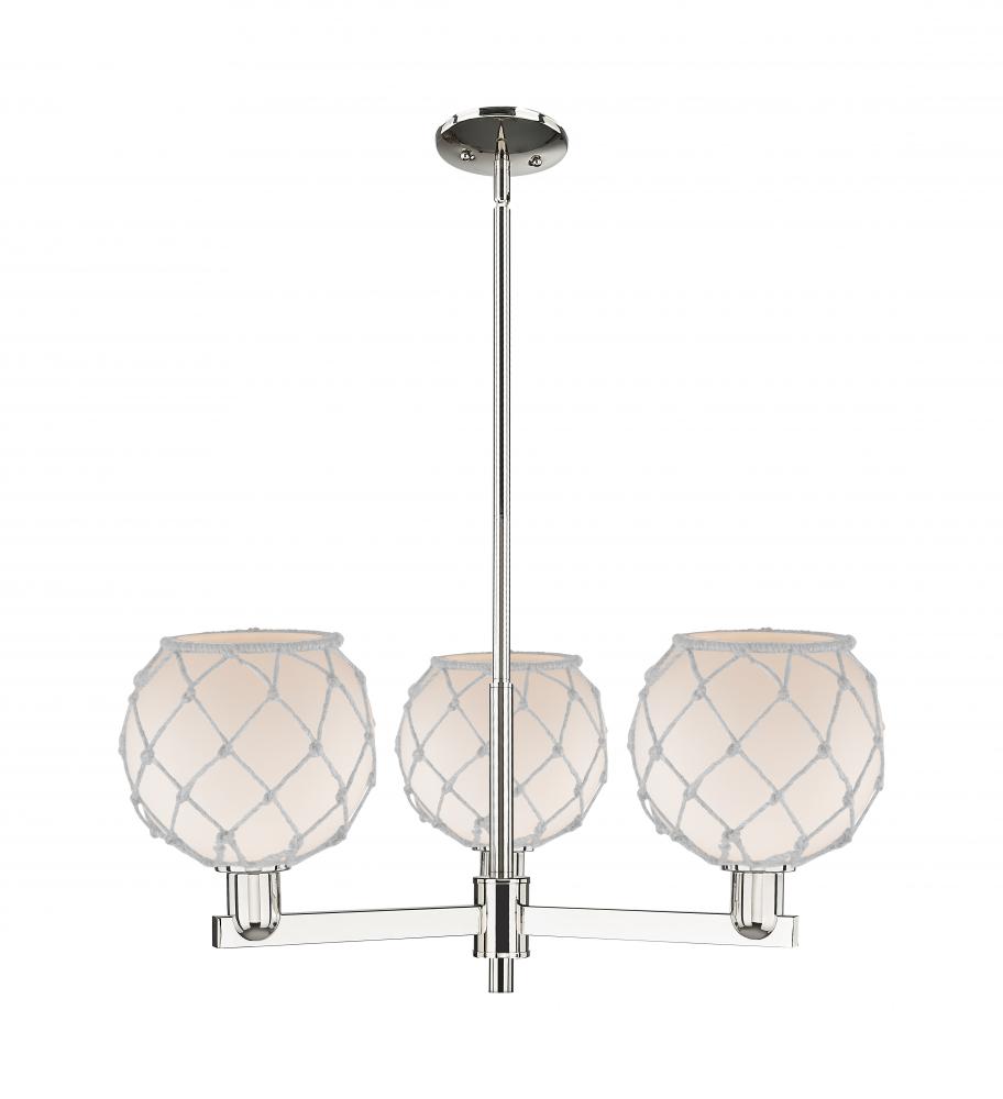 Farmhouse Rope - 3 Light - 30 inch - Polished Nickel - Stem hung - Pendant