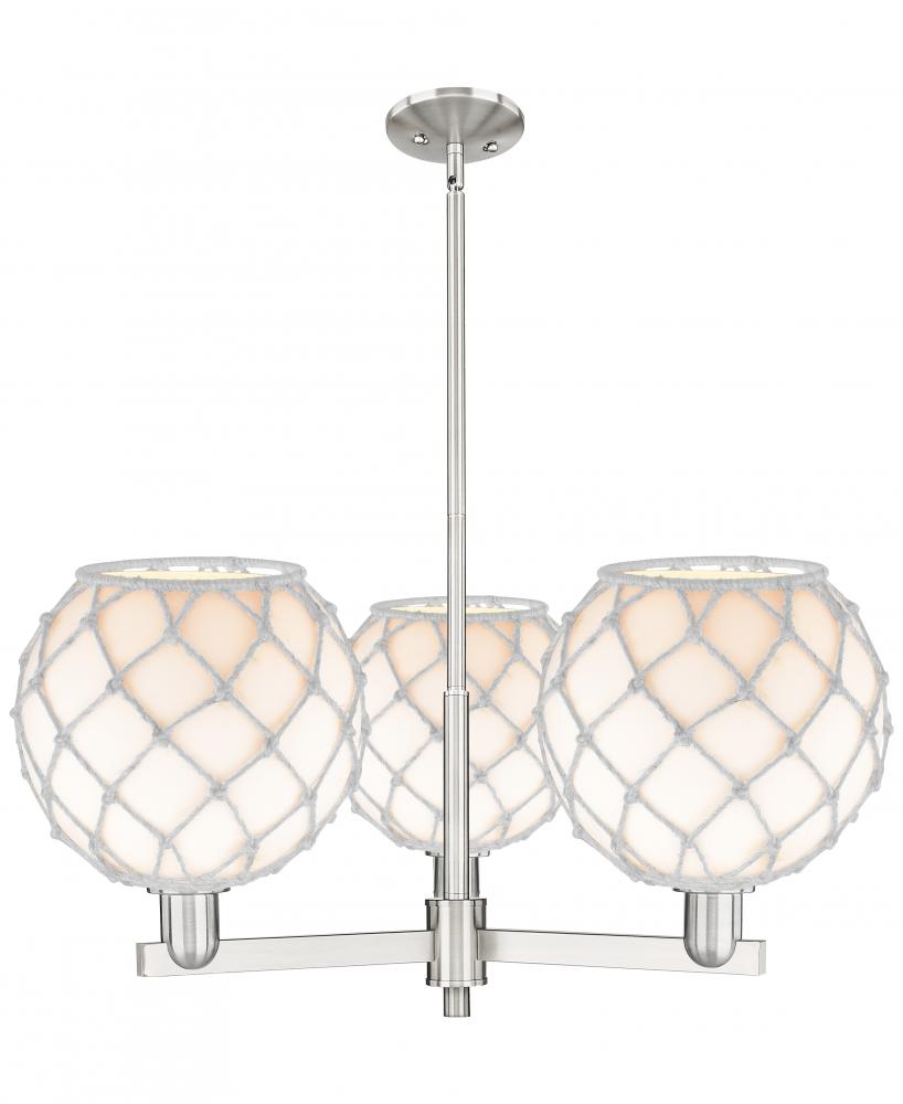 Farmhouse Rope - 3 Light - 32 inch - Satin Nickel - Stem hung - Pendant