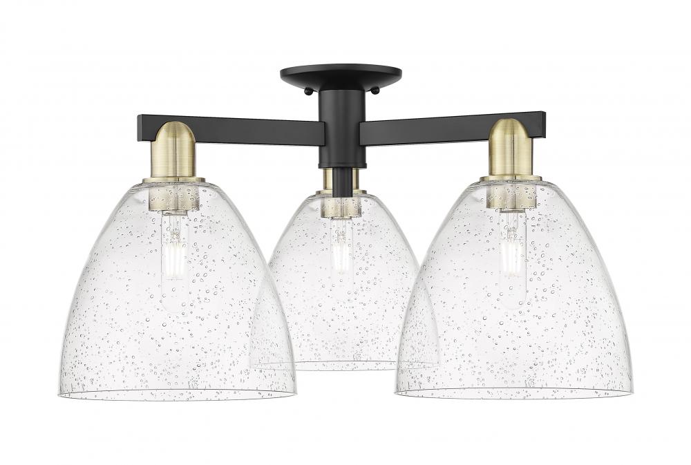 Bristol - 3 Light - 27 inch - Black Antique Brass - Semi-Flush Mount