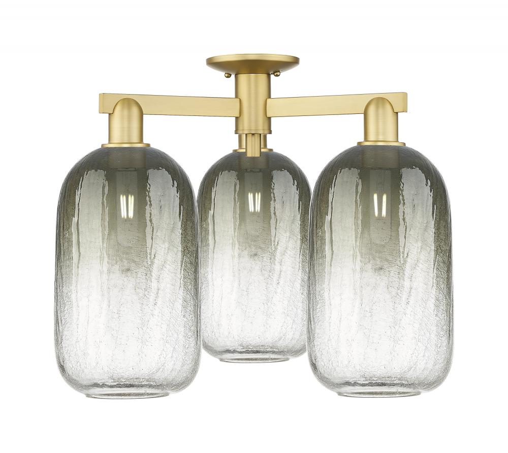 Brookhaven Cloche - 3 Light - 6 inch - Satin Gold - Semi-Flush Mount