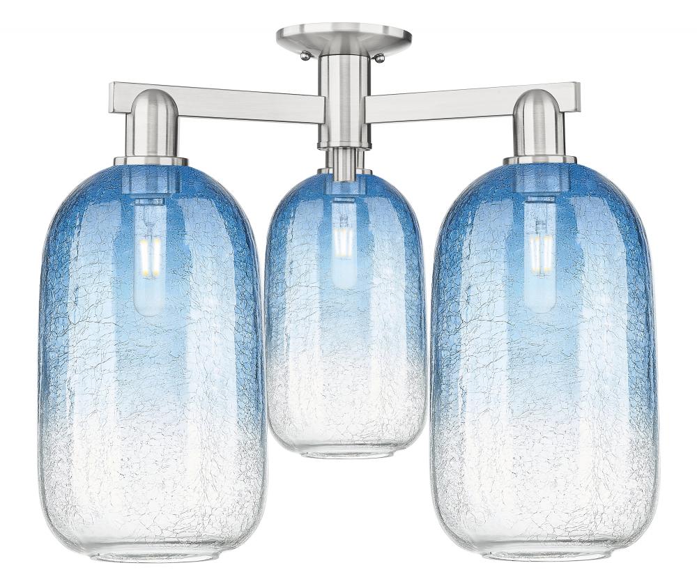 Brookhaven Cloche - 3 Light - 6 inch - Brushed Satin Nickel - Semi-Flush Mount