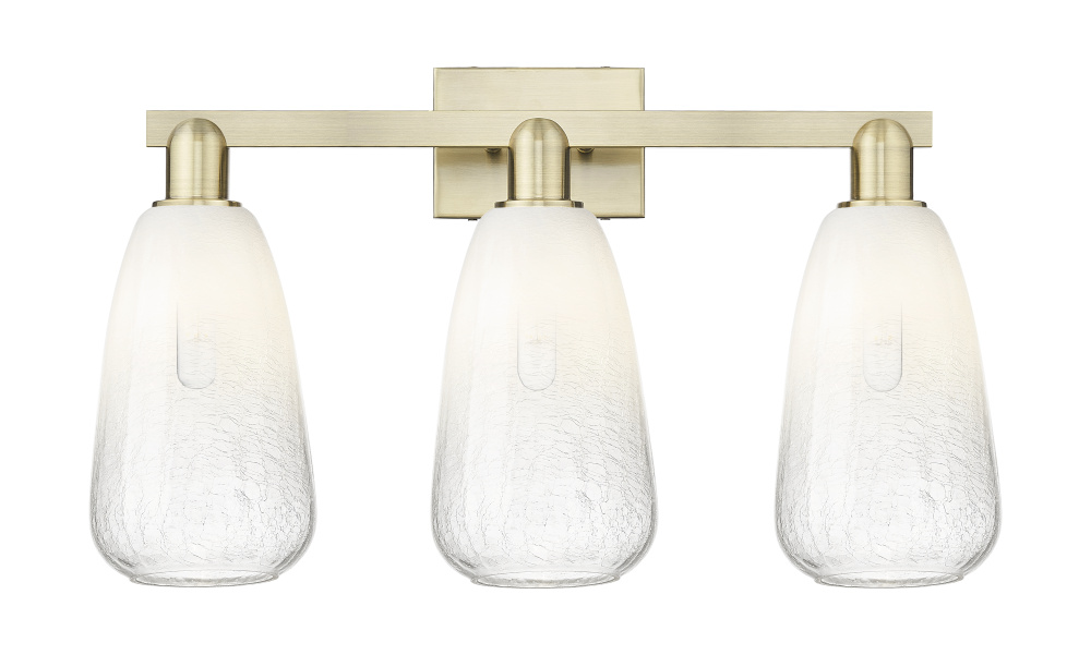 Brookhaven Almond - 3 Light - 26 inch - Antique Brass - Bath Vanity Light