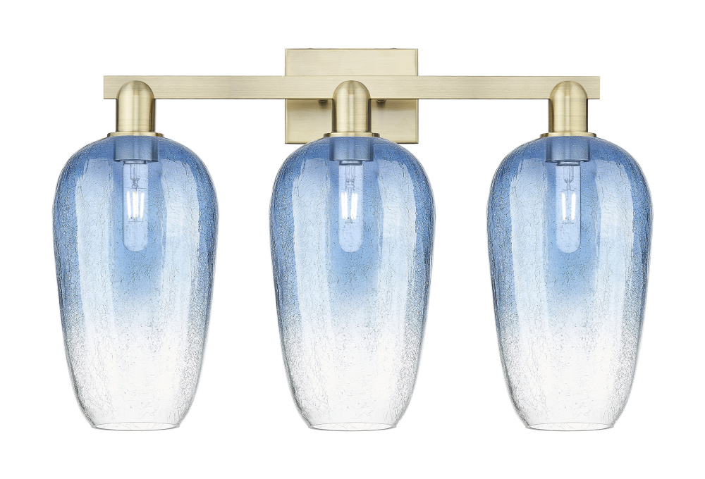 Brookhaven Flute - 3 Light - 26 inch - Antique Brass - Bath Vanity Light