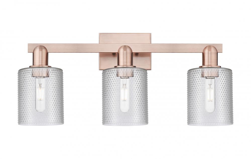 Cobbleskill - 3 Light - 24 inch - Antique Copper - Bath Vanity Light