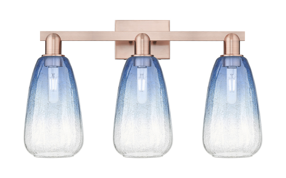 Brookhaven Almond - 3 Light - 26 inch - Antique Copper - Bath Vanity Light