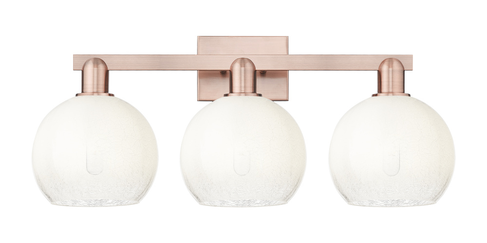 Brookhaven Globe - 3 Light - 26 inch - Antique Copper - Bath Vanity Light