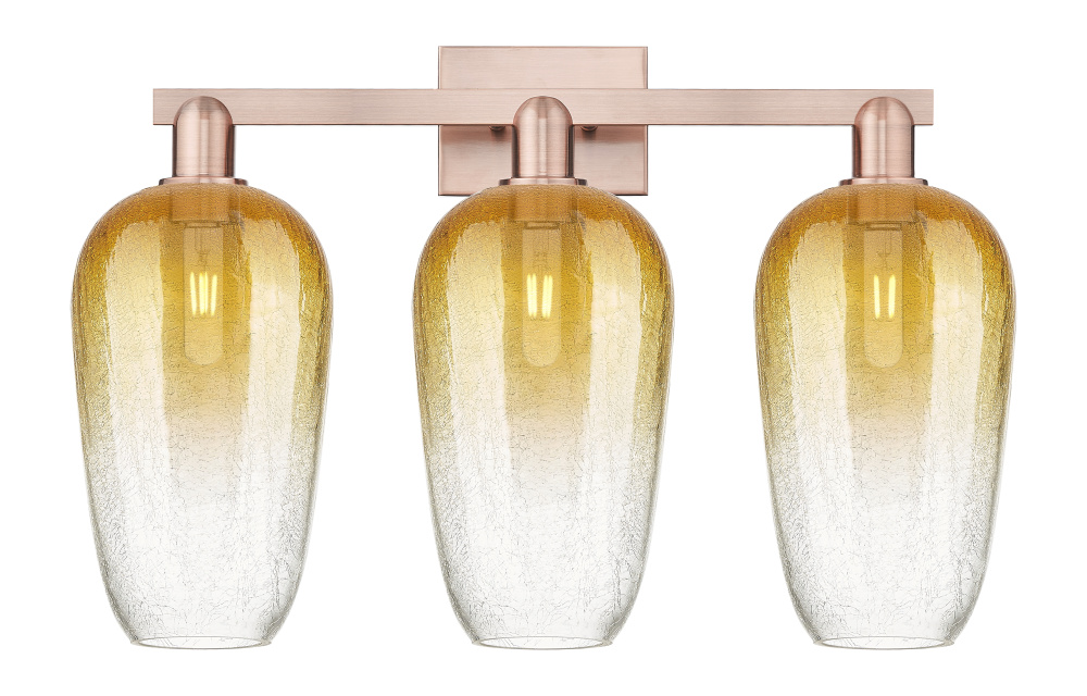 Brookhaven Flute - 3 Light - 26 inch - Antique Copper - Bath Vanity Light