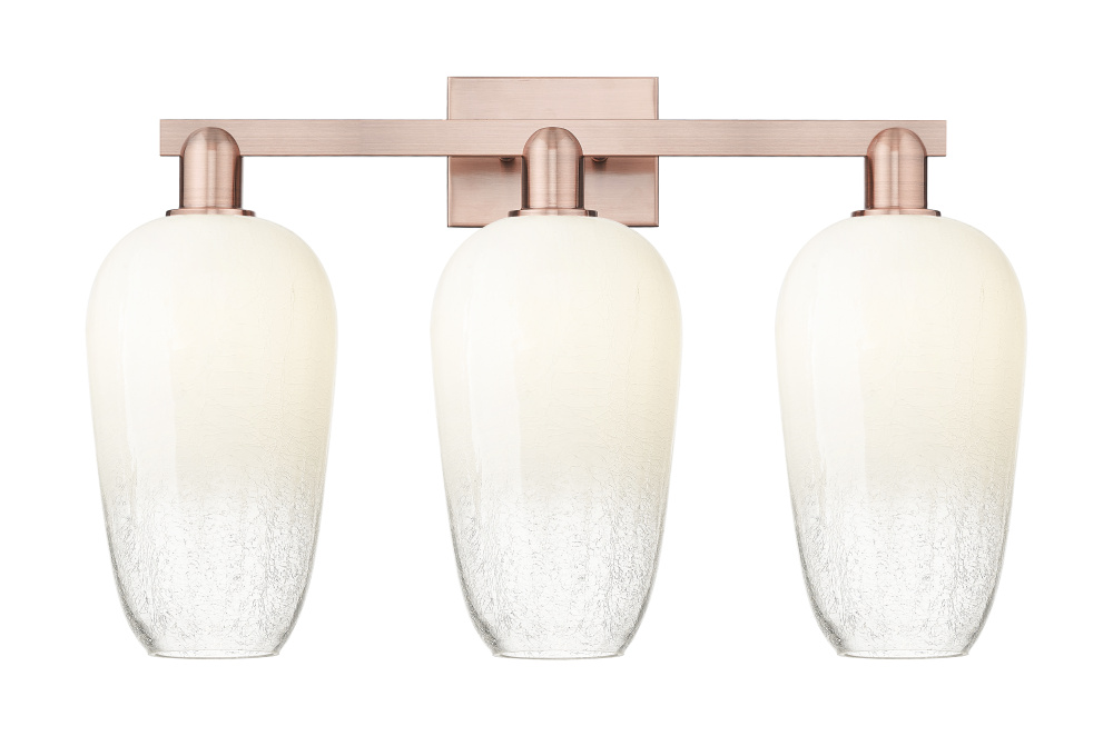 Brookhaven Flute - 3 Light - 26 inch - Antique Copper - Bath Vanity Light