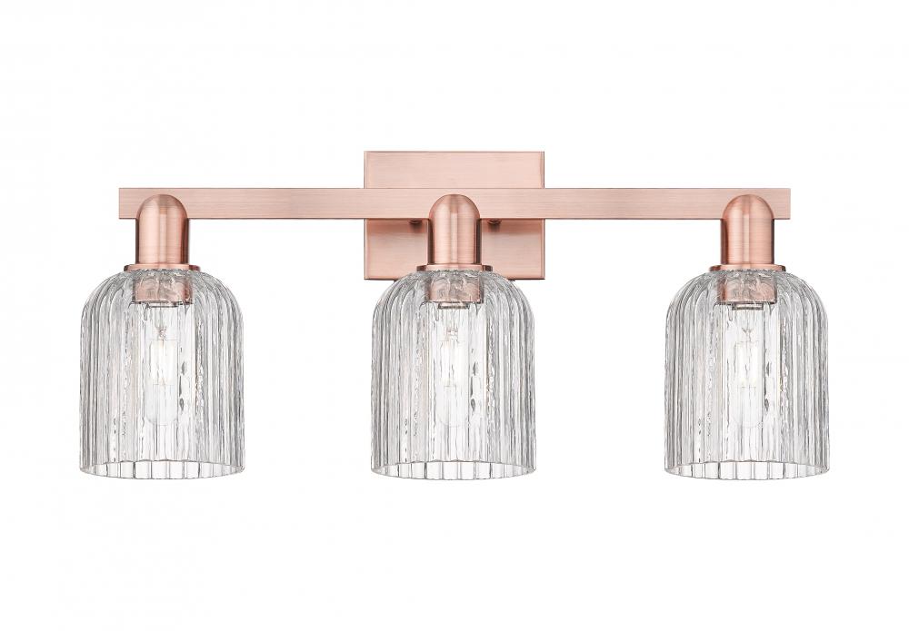 Bridal Veil - 3 Light - 26 inch - Antique Copper - Bath Vanity Light