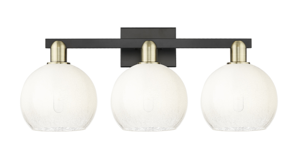 Brookhaven Globe - 3 Light - 26 inch - Black Antique Brass - Bath Vanity Light