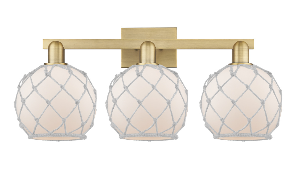 Farmhouse Rope - 3 Light - 27 inch - Brushed Brass - Bath Vanity Light