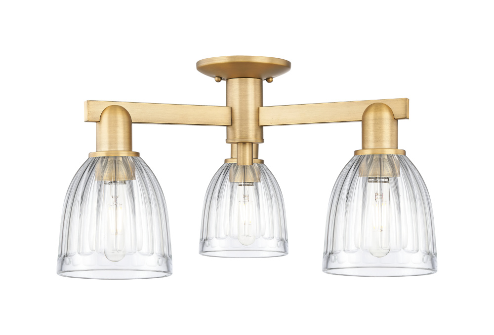 Brookfield - 3 Light - 25 inch - Brushed Brass - Bath Vanity Light