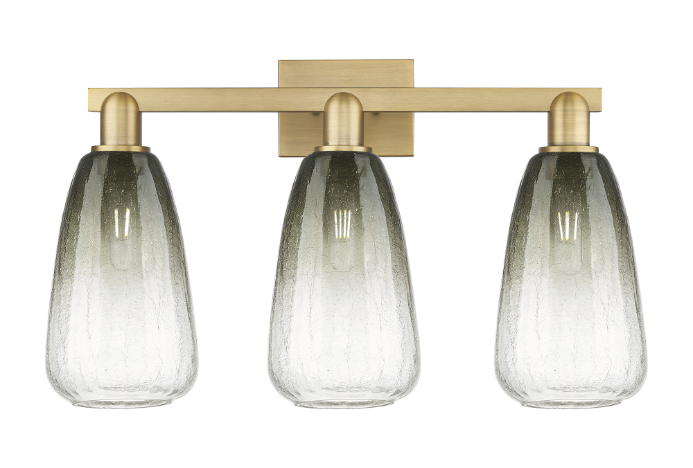 Brookhaven Almond - 3 Light - 26 inch - Brushed Brass - Bath Vanity Light