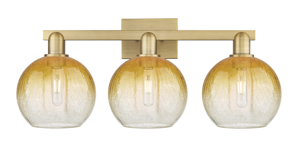 Brookhaven Globe - 3 Light - 26 inch - Brushed Brass - Bath Vanity Light