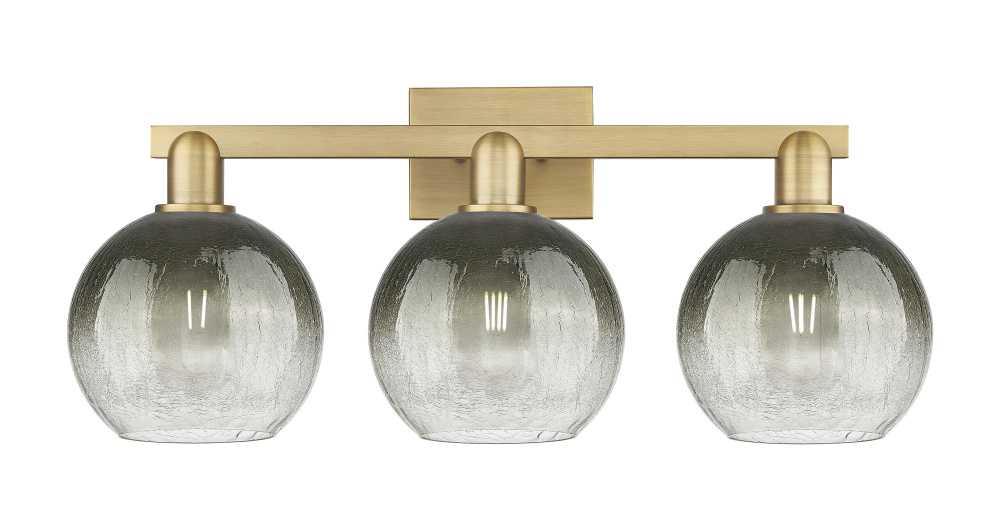 Brookhaven Globe - 3 Light - 26 inch - Brushed Brass - Bath Vanity Light