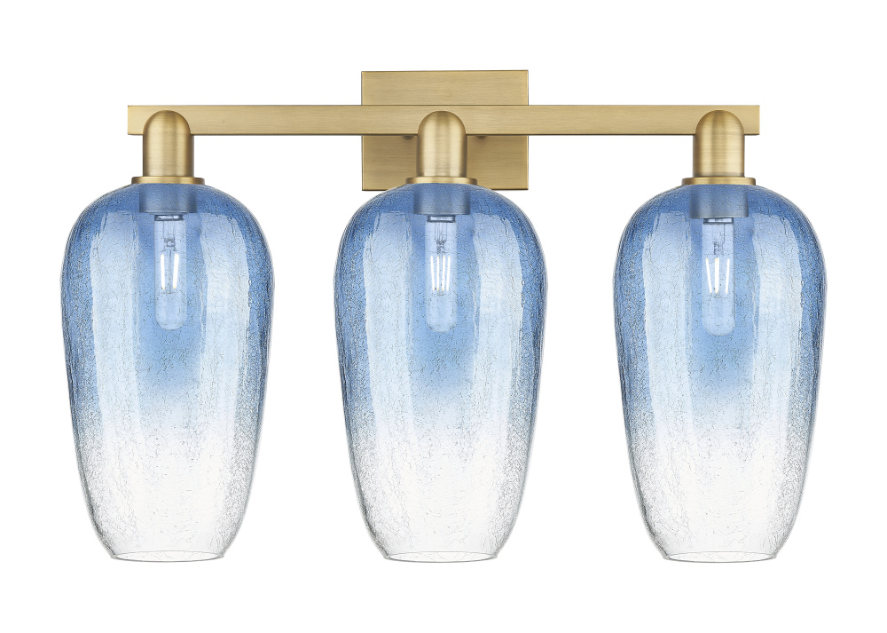 Brookhaven Flute - 3 Light - 26 inch - Brushed Brass - Bath Vanity Light