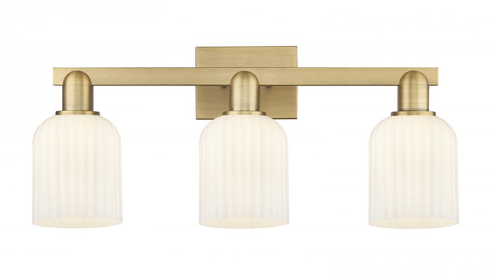 Bridal Veil - 3 Light - 26 inch - Brushed Brass - Bath Vanity Light