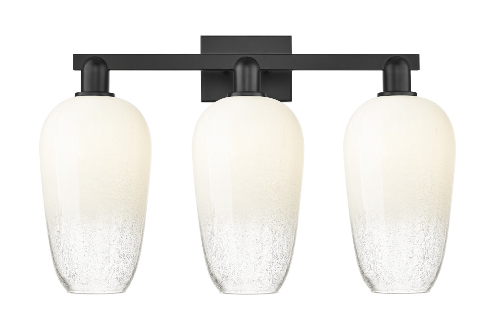 Brookhaven Flute - 3 Light - 26 inch - Matte Black - Bath Vanity Light