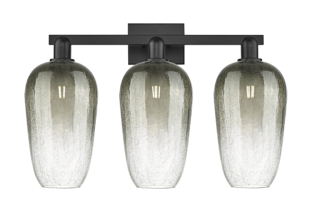 Brookhaven Flute - 3 Light - 26 inch - Matte Black - Bath Vanity Light