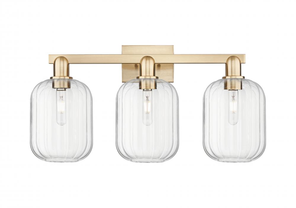 Preston Cylinder - 3 Light - 26 inch - Champagne Bronze - Bath Vanity Light