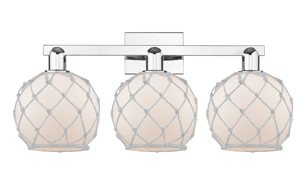 Farmhouse Rope - 3 Light - 27 inch - Polished Chrome - Bath Vanity Light