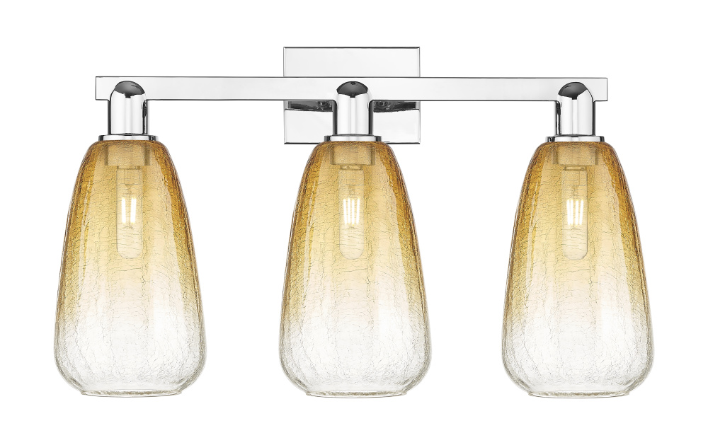 Brookhaven Almond - 3 Light - 26 inch - Polished Chrome - Bath Vanity Light