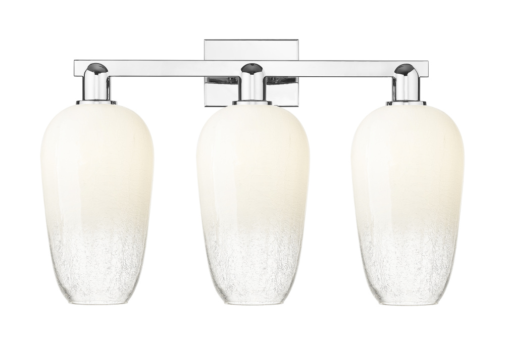 Brookhaven Flute - 3 Light - 26 inch - Polished Chrome - Bath Vanity Light