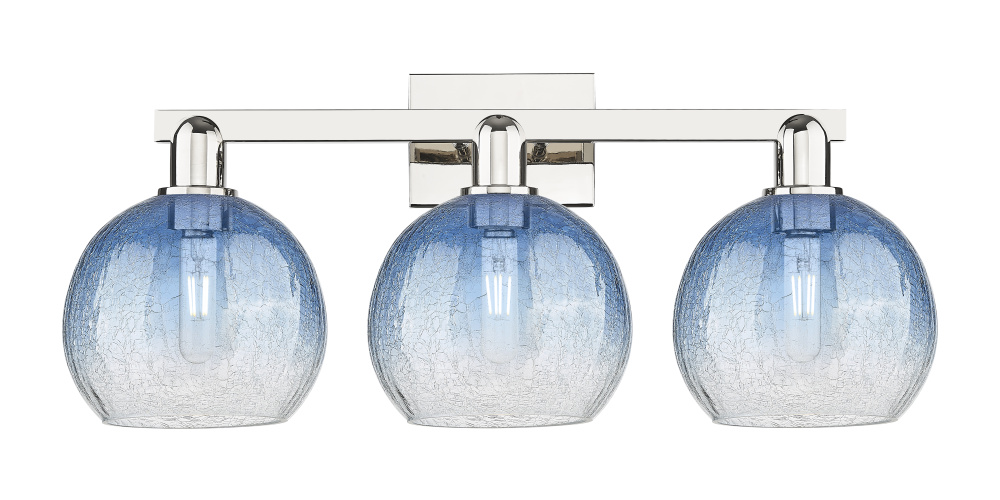 Brookhaven Globe - 3 Light - 26 inch - Polished Nickel - Bath Vanity Light