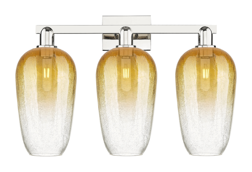 Brookhaven Flute - 3 Light - 26 inch - Polished Nickel - Bath Vanity Light