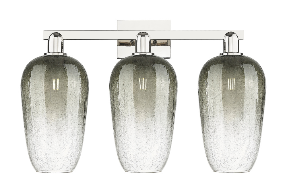 Brookhaven Flute - 3 Light - 26 inch - Polished Nickel - Bath Vanity Light