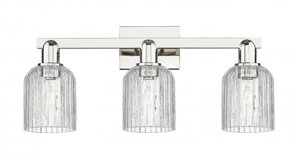 Bridal Veil - 3 Light - 26 inch - Polished Nickel - Bath Vanity Light