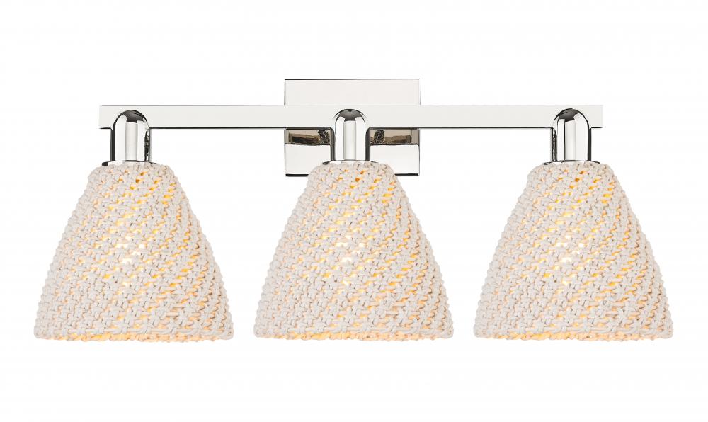 Bristol Natural - 3 Light - 26 inch - Polished Nickel - Bath Vanity Light