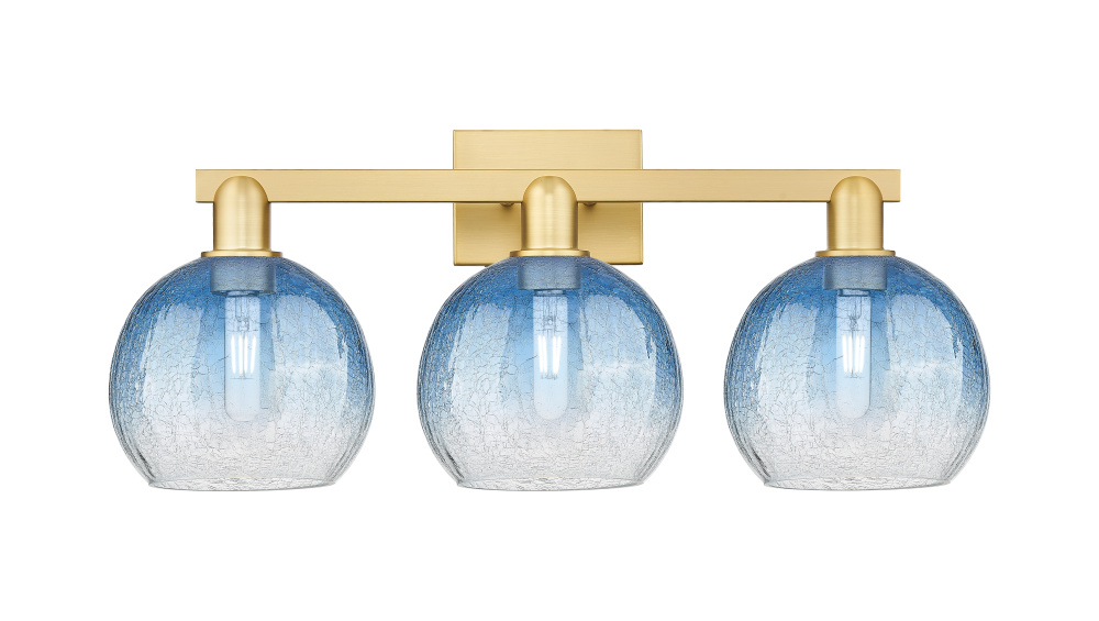 Brookhaven Globe - 3 Light - 26 inch - Satin Gold - Bath Vanity Light