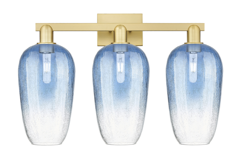 Brookhaven Flute - 3 Light - 26 inch - Satin Gold - Bath Vanity Light