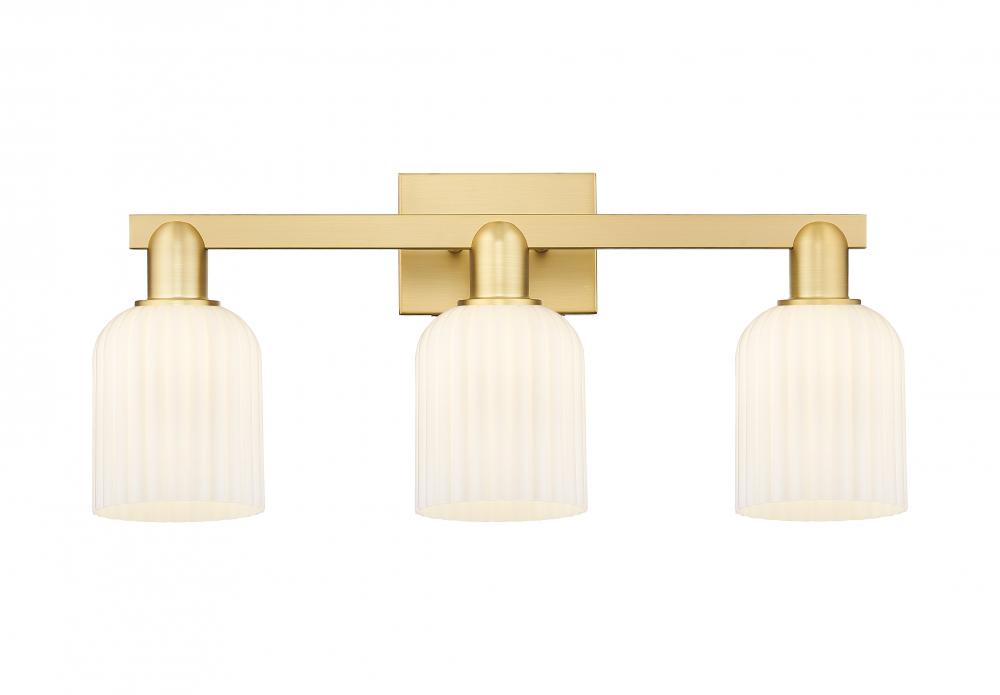 Bridal Veil - 3 Light - 26 inch - Satin Gold - Bath Vanity Light
