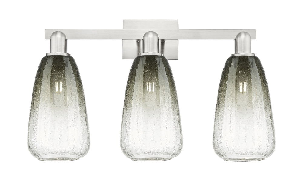 Brookhaven Almond - 3 Light - 26 inch - Brushed Satin Nickel - Bath Vanity Light
