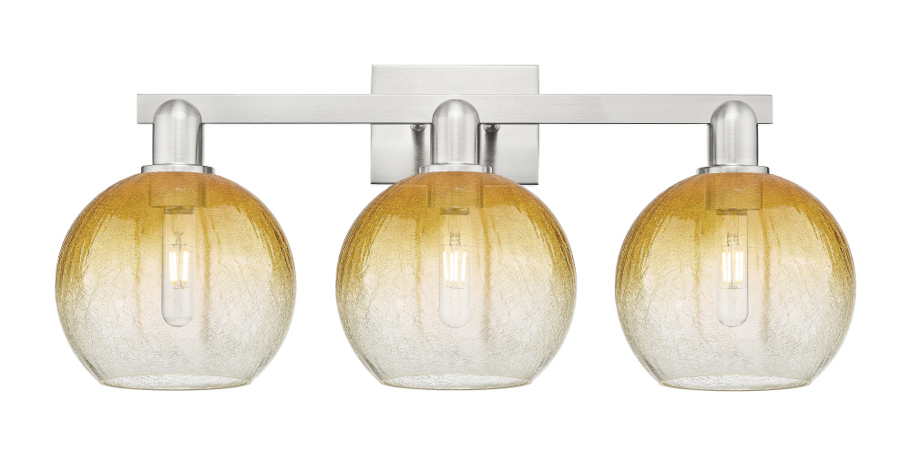 Brookhaven Globe - 3 Light - 26 inch - Brushed Satin Nickel - Bath Vanity Light