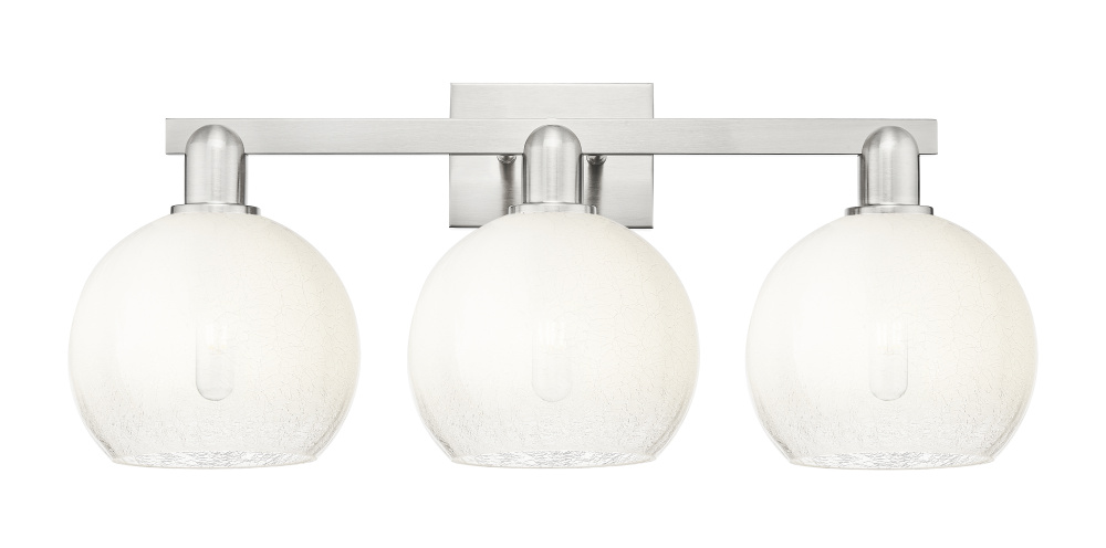 Brookhaven Globe - 3 Light - 26 inch - Brushed Satin Nickel - Bath Vanity Light