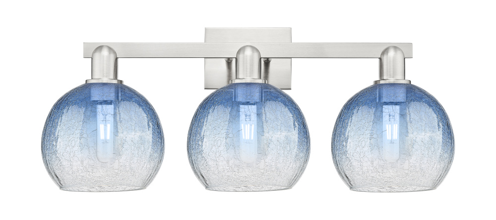 Brookhaven Globe - 3 Light - 26 inch - Brushed Satin Nickel - Bath Vanity Light