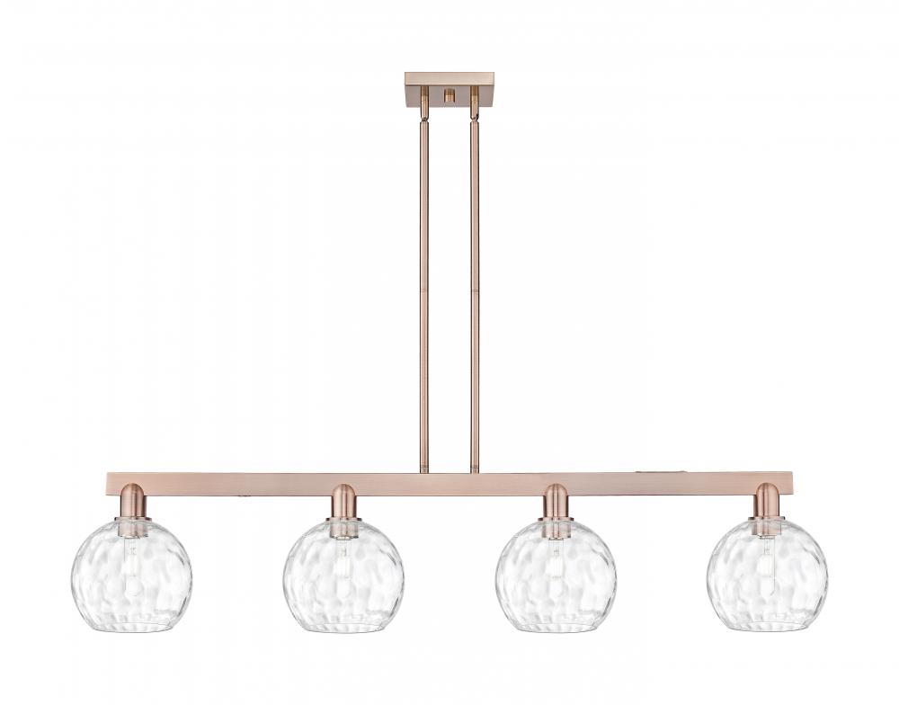 Athens Water Glass - 4 Light - 51 inch - Antique Copper - Stem hung - Island Light
