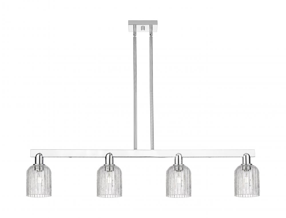 Bridal Veil - 4 Light - 48 inch - Polished Chrome - Stem hung - Island Light