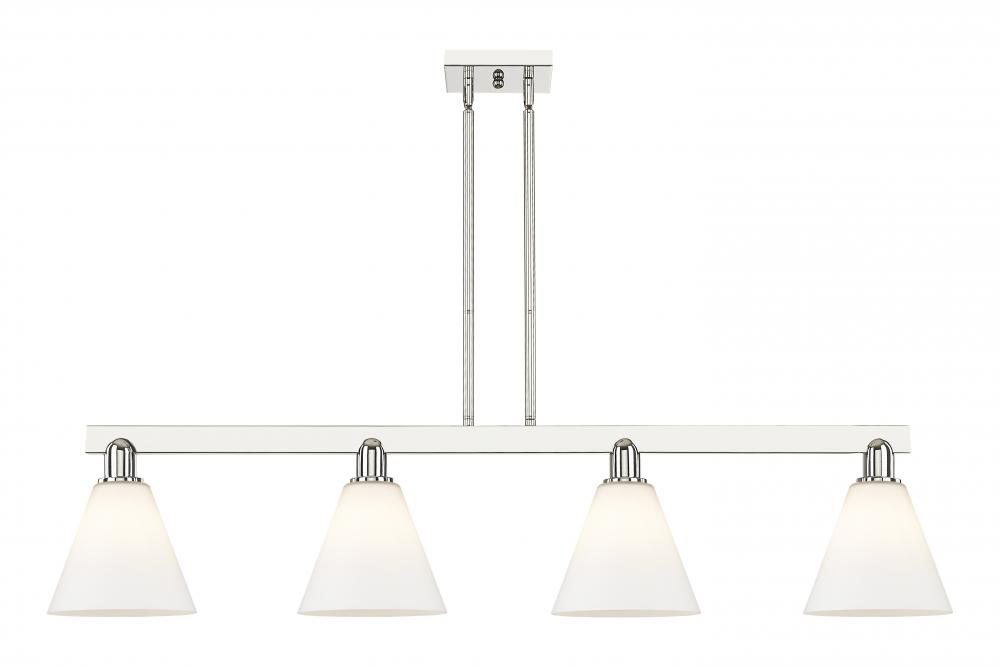 Berkshire Glass - 4 Light - 51 inch - Polished Nickel - Stem hung - Island Light