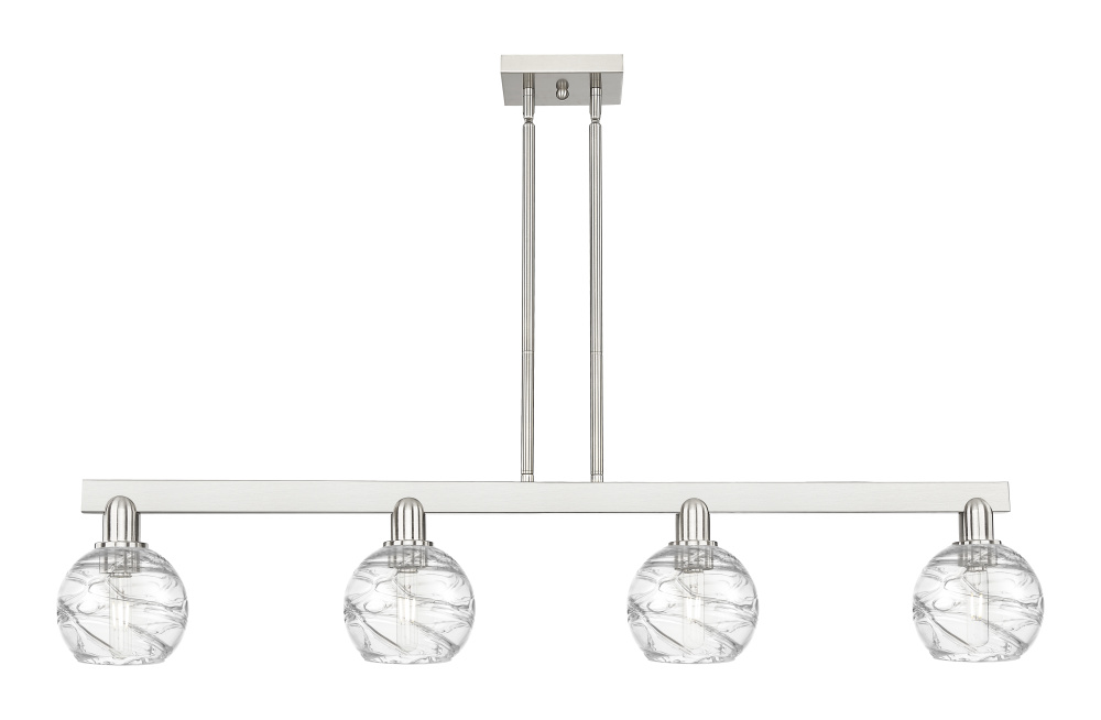 Athens Deco Swirl - 4 Light - 48 inch - Brushed Satin Nickel - Stem hung - Island Light
