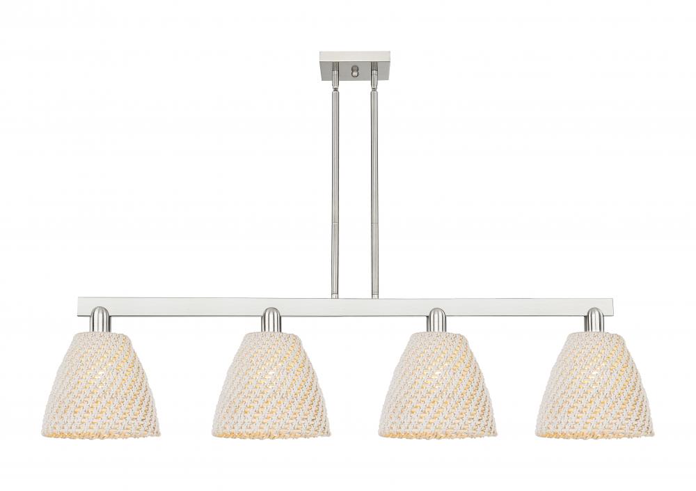 Bristol Natural - 4 Light - 52 inch - Brushed Satin Nickel - Stem hung - Island Light