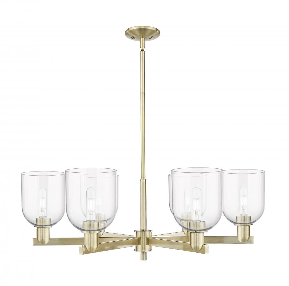 Bella - 6 Light - 35 inch - Antique Brass - Stem hung - Chandelier
