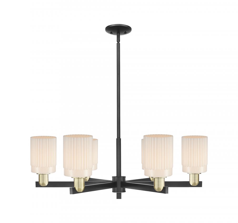 Hadley - 6 Light - 34 inch - Black Antique Brass - Stem hung - Chandelier