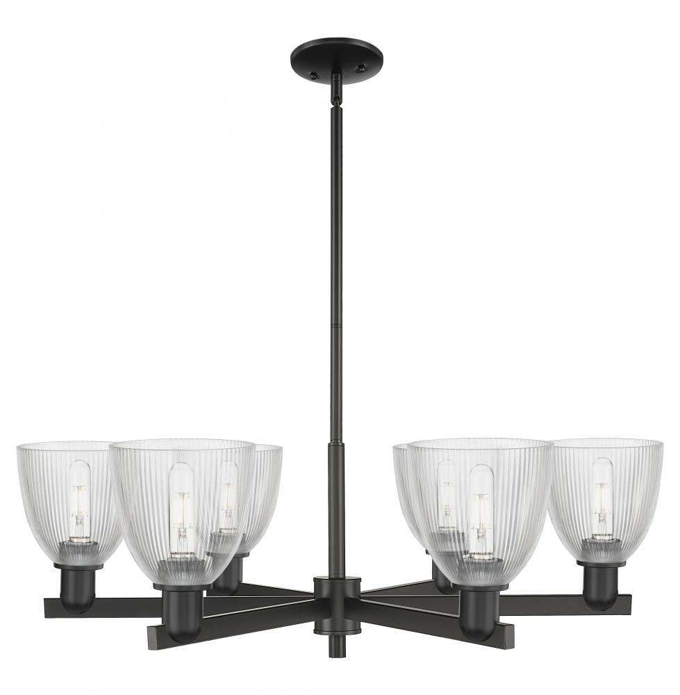 Castile - 6 Light - 36 inch - Matte Black - Stem hung - Chandelier