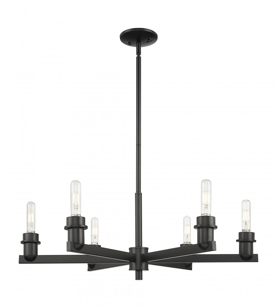 Arcadia - 6 Light - 32 inch - Matte Black - Chandelier
