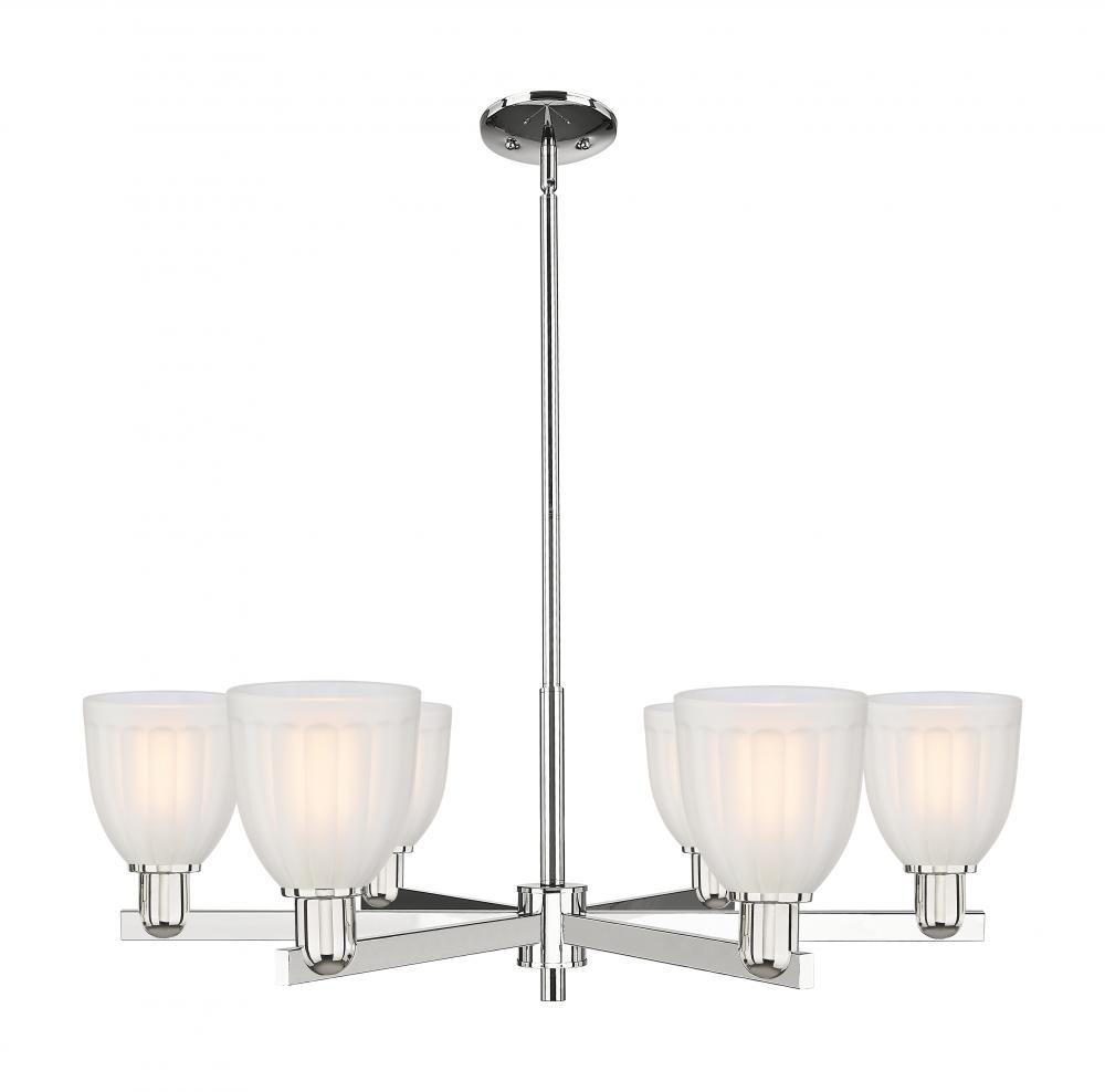 Brookfield - 6 Light - 36 inch - Polished Nickel - Stem hung - Chandelier