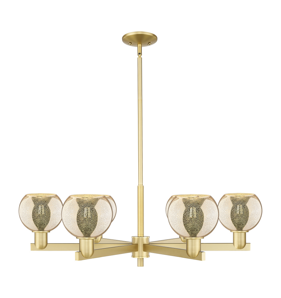 Athens - 6 Light - 36 inch - Satin Gold - Stem hung - Chandelier